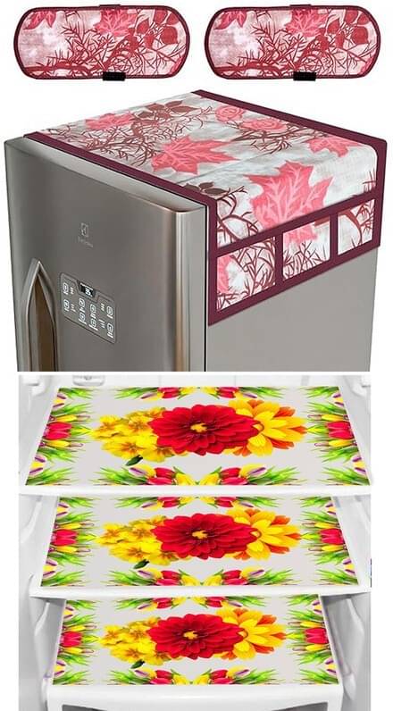 DPA Collection PVC Abstract Printed Fridge Covers ( 44 29 ) Pack of 1 - Green DPA Collection PVC Abstract Printed Fridge Covers ( 44 29 ) Pack of 1 - Green