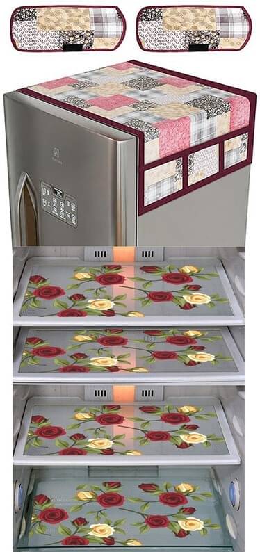 DPA Collection PVC Abstract Printed Fridge Covers ( 44 29 ) Pack of 1 - Beige DPA Collection PVC Abstract Printed Fridge Covers ( 44 29 ) Pack of 1 - Beige