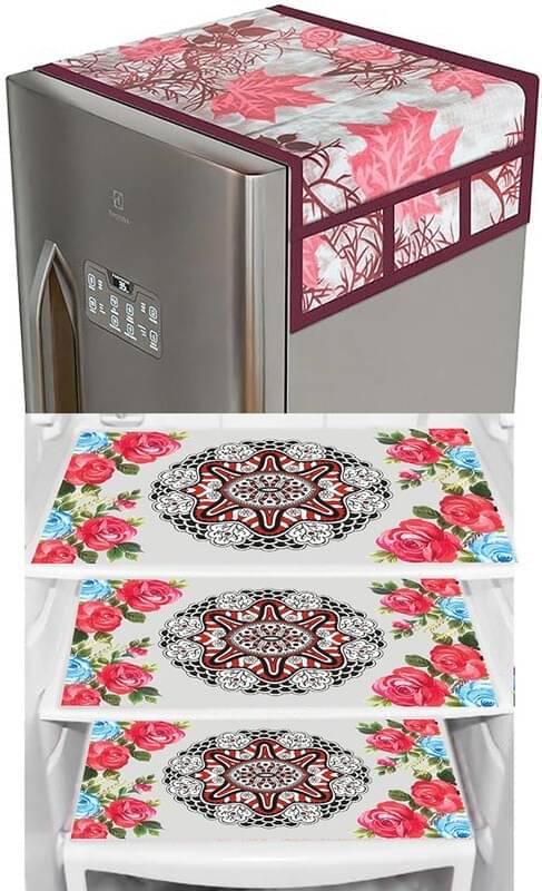 DPA Collection PVC Abstract Printed Fridge Covers ( 44 29 ) Pack of 1 - Pink DPA Collection PVC Abstract Printed Fridge Covers ( 44 29 ) Pack of 1 - Pink