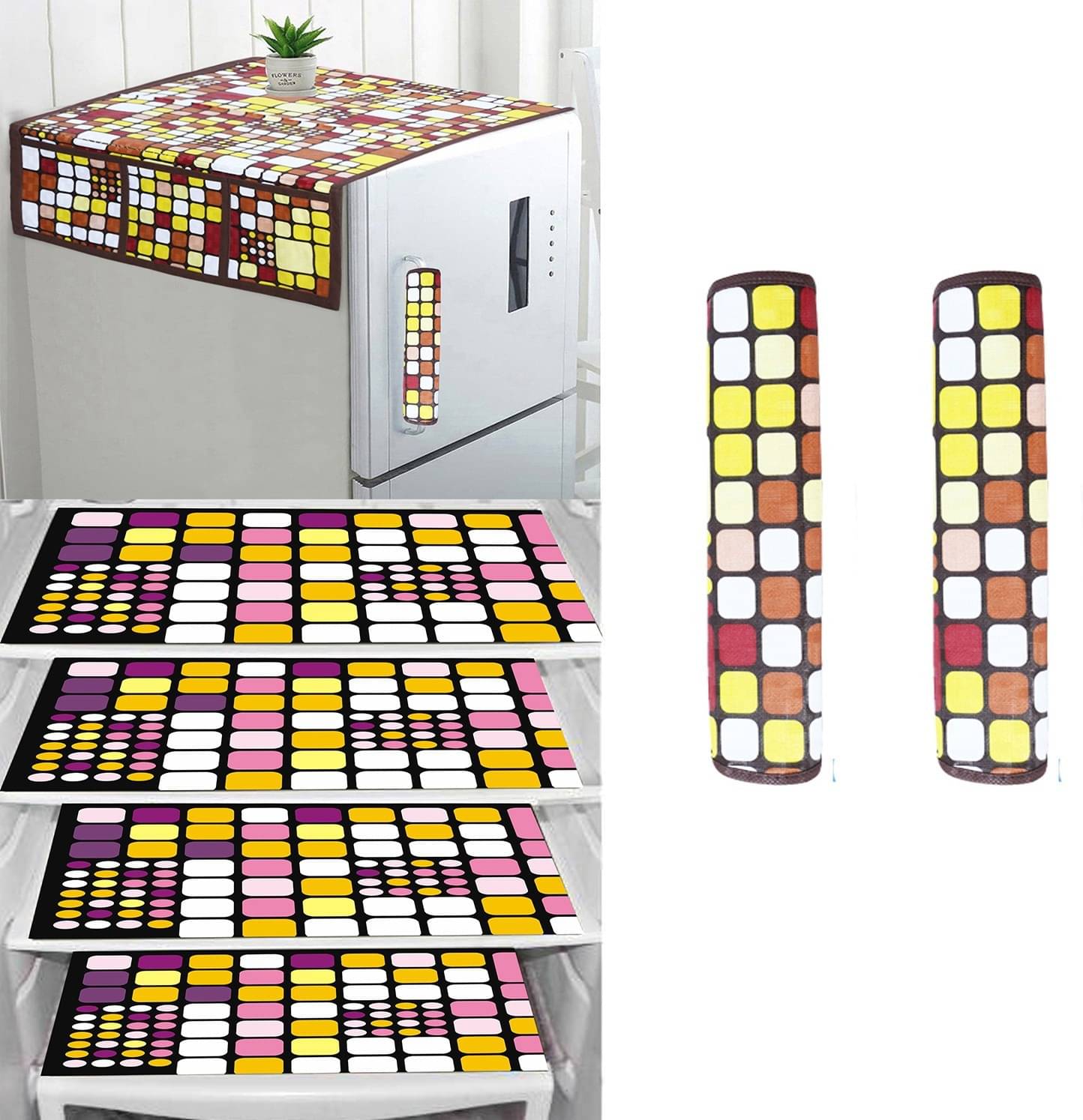 DPA Collection PVC Abstract Printed Fridge Mats ( 44 29 ) Pack of 7 - Multicolor DPA Collection PVC Abstract Printed Fridge Mats ( 44 29 ) Pack of 7 - Multicolor