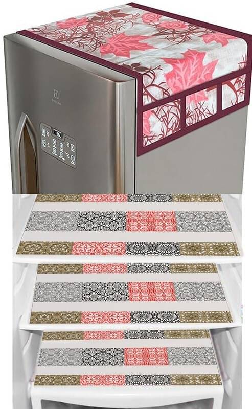 DPA Collection PVC Abstract Printed Fridge Covers ( 44 29 ) Pack of 1 - Pink DPA Collection PVC Abstract Printed Fridge Covers ( 44 29 ) Pack of 1 - Pink