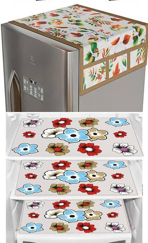 DPA Collection PVC Abstract Printed Fridge Covers ( 44 29 ) Pack of 1 - Blue DPA Collection PVC Abstract Printed Fridge Covers ( 44 29 ) Pack of 1 - Blue