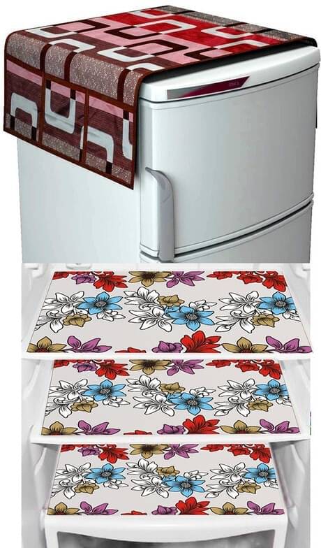 DPA Collection PVC Abstract Printed Fridge Covers ( 44 29 ) Pack of 1 - Blue DPA Collection PVC Abstract Printed Fridge Covers ( 44 29 ) Pack of 1 - Blue