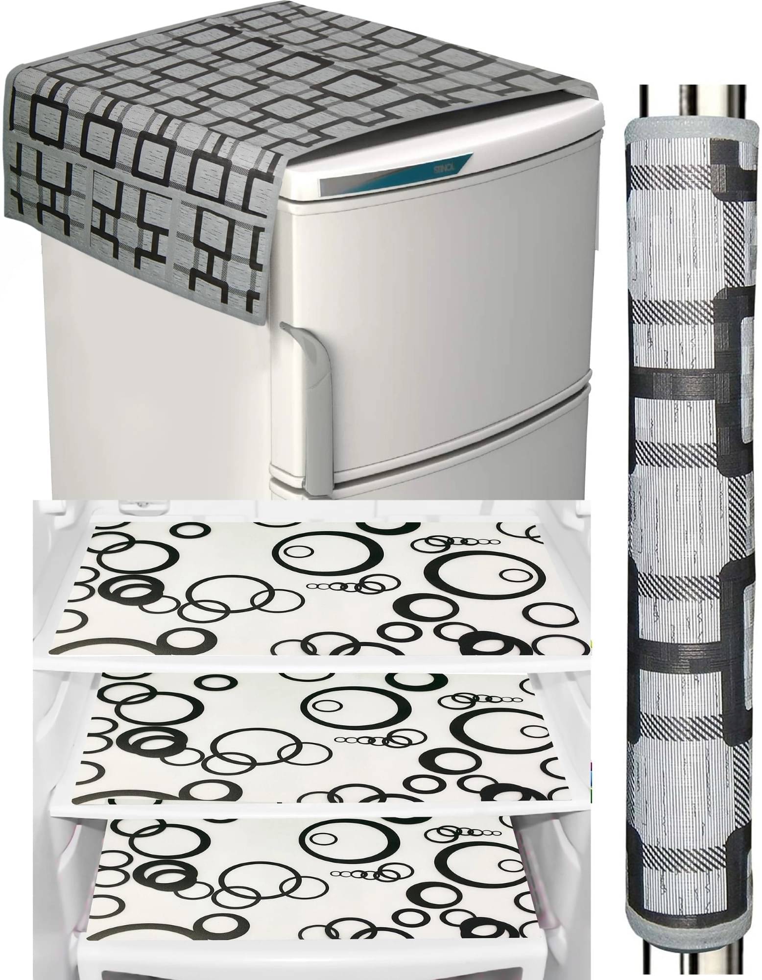 DPA Collection PVC Abstract Printed Fridge Mats ( 44 29 ) Pack of 5 - Black DPA Collection PVC Abstract Printed Fridge Mats ( 44 29 ) Pack of 5 - Black