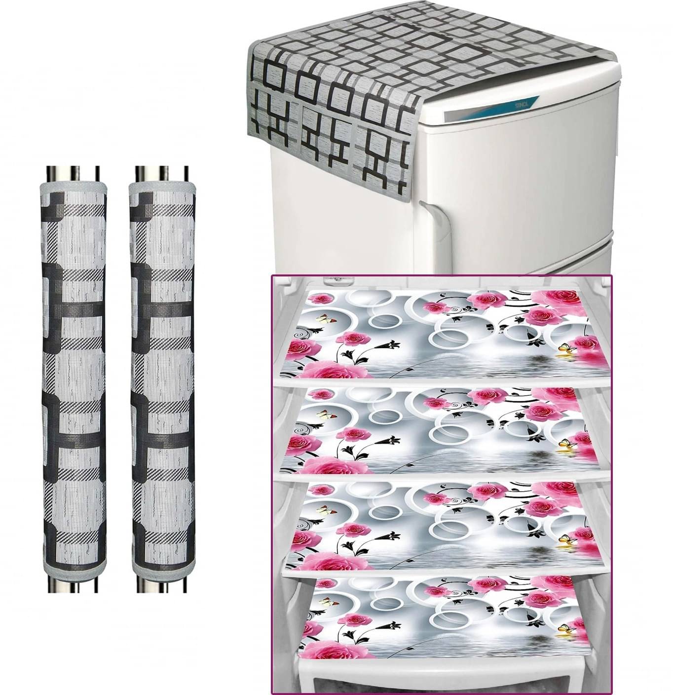 DPA Collection PVC Abstract Printed Fridge Covers ( 44 29 ) Pack of 7 - Black     			DPA Collection PVC Abstract Printed Fridge Covers ( 44 29 ) Pack of 7 - Black