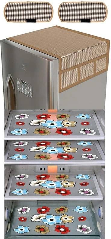     			DPA Collection PVC Abstract Printed Fridge Covers ( 44 29 ) Pack of 1 - Multicolor