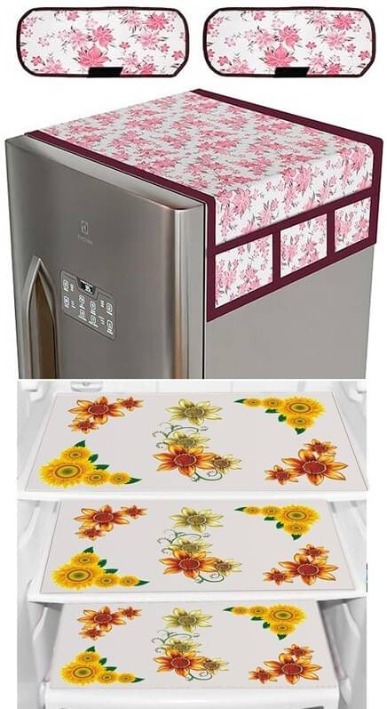 DPA Collection PVC Abstract Printed Fridge Covers ( 44 29 ) Pack of 1 - Yellow DPA Collection PVC Abstract Printed Fridge Covers ( 44 29 ) Pack of 1 - Yellow