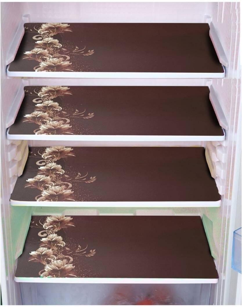     			DPA Collection PVC Abstract Printed Fridge Mats ( 44 29 ) Pack of 4 - Brown