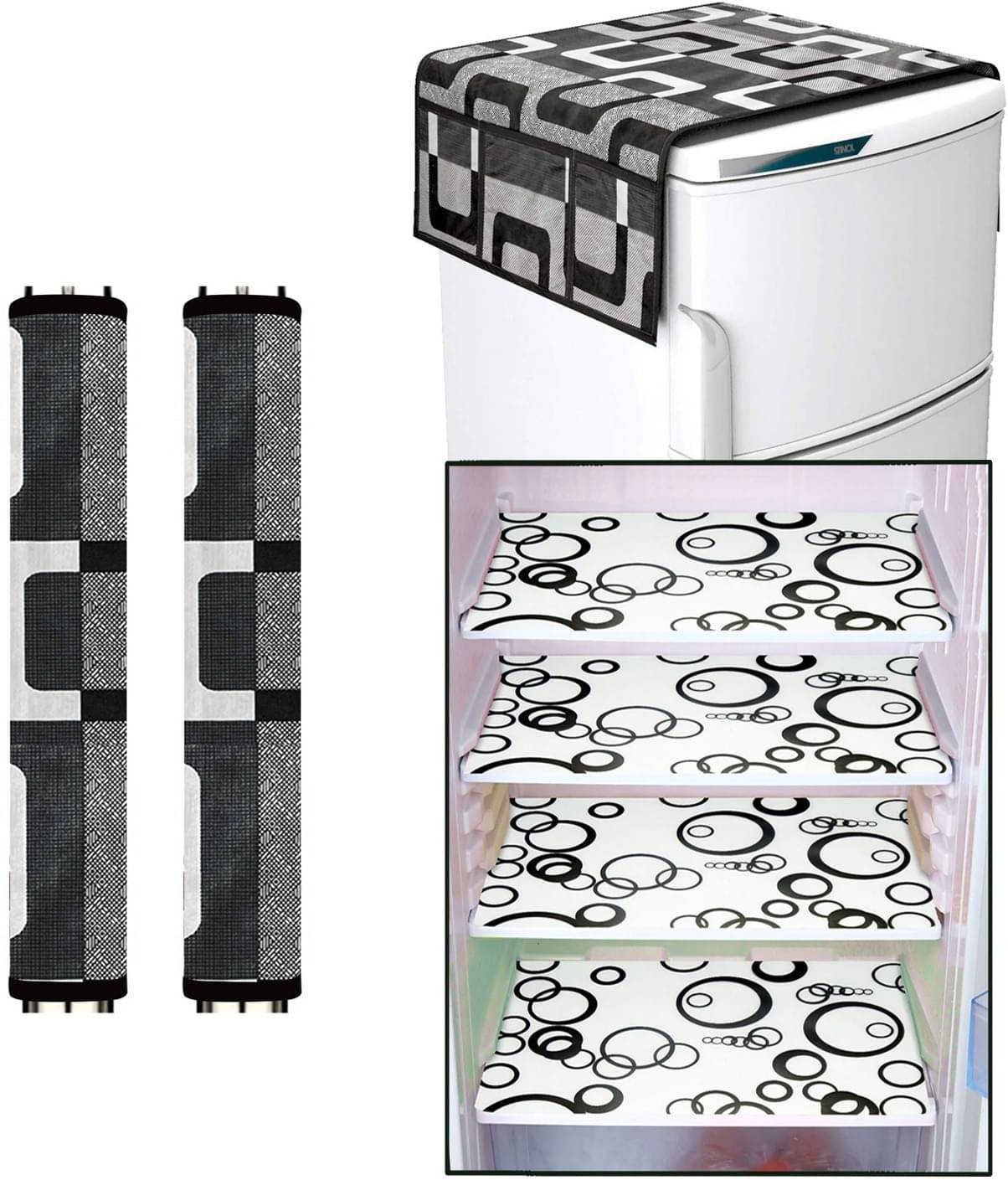 DPA Collection PVC Abstract Printed Fridge Covers ( 44 29 ) Pack of 7 - Black     			DPA Collection PVC Abstract Printed Fridge Covers ( 44 29 ) Pack of 7 - Black