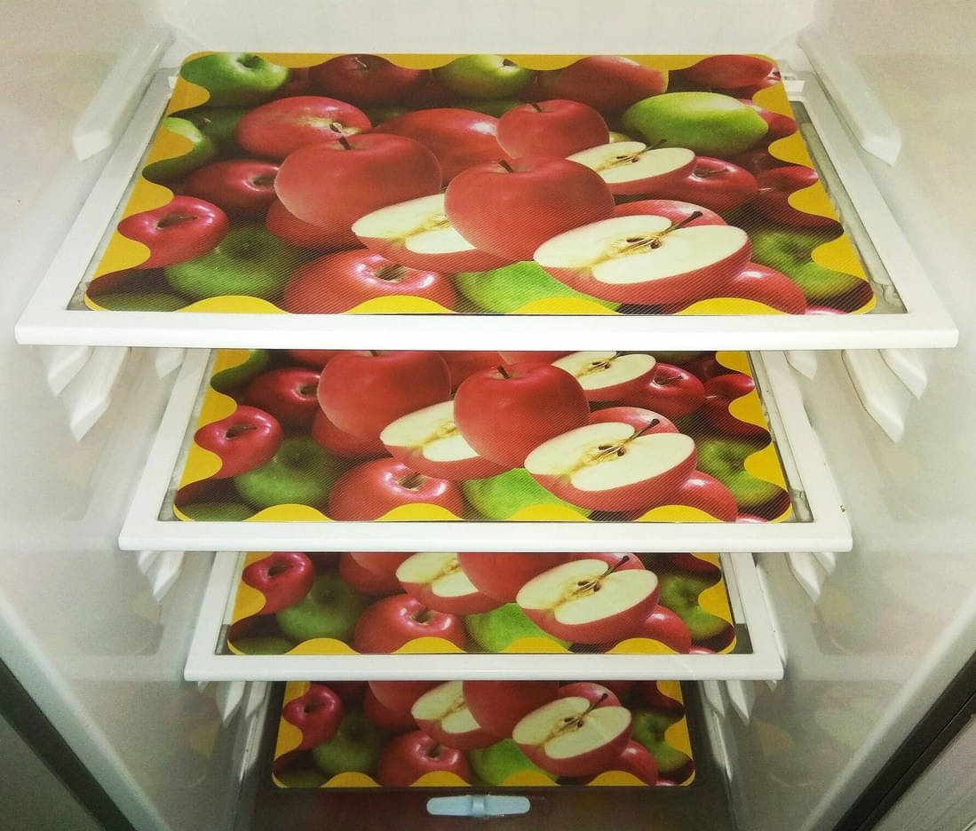     			DPA Collection PVC Abstract Printed Fridge Mats ( 44 29 ) Pack of 4 - Multicolor