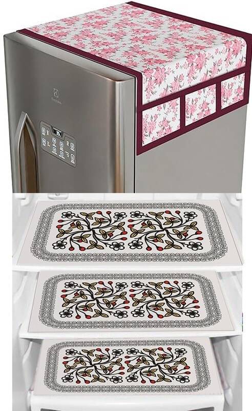 DPA Collection PVC Abstract Printed Fridge Covers ( 44 29 ) Pack of 1 - Black     			DPA Collection PVC Abstract Printed Fridge Covers ( 44 29 ) Pack of 1 - Black