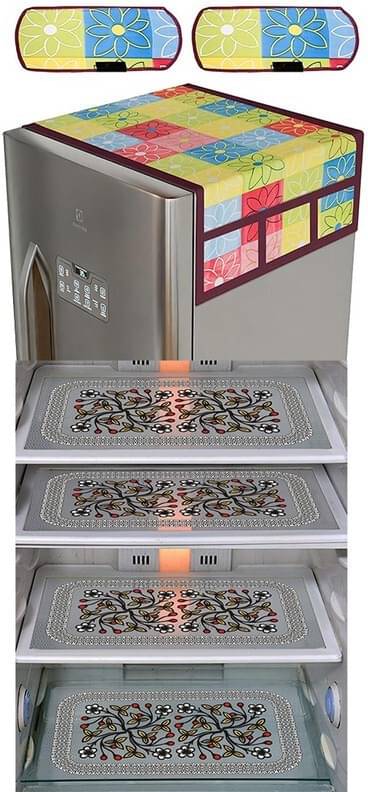 DPA Collection PVC Abstract Printed Fridge Covers ( 44 29 ) Pack of 1 - Black     			DPA Collection PVC Abstract Printed Fridge Covers ( 44 29 ) Pack of 1 - Black