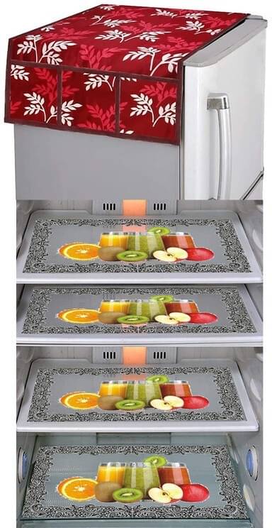 DPA Collection PVC Abstract Printed Fridge Covers ( 44 29 ) Pack of 1 - Yellow DPA Collection PVC Abstract Printed Fridge Covers ( 44 29 ) Pack of 1 - Yellow