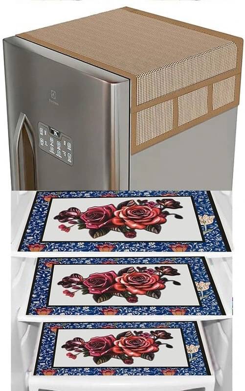 DPA Collection PVC Abstract Printed Fridge Covers ( 44 29 ) Pack of 1 - Blue DPA Collection PVC Abstract Printed Fridge Covers ( 44 29 ) Pack of 1 - Blue