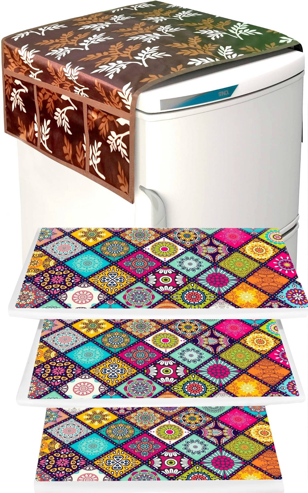 DPA Collection PVC Abstract Printed Fridge Mats ( 44 29 ) Pack of 4 - Multicolor DPA Collection PVC Abstract Printed Fridge Mats ( 44 29 ) Pack of 4 - Multicolor