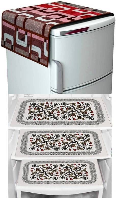 DPA Collection PVC Abstract Printed Fridge Covers ( 44 29 ) Pack of 1 - Black DPA Collection PVC Abstract Printed Fridge Covers ( 44 29 ) Pack of 1 - Black