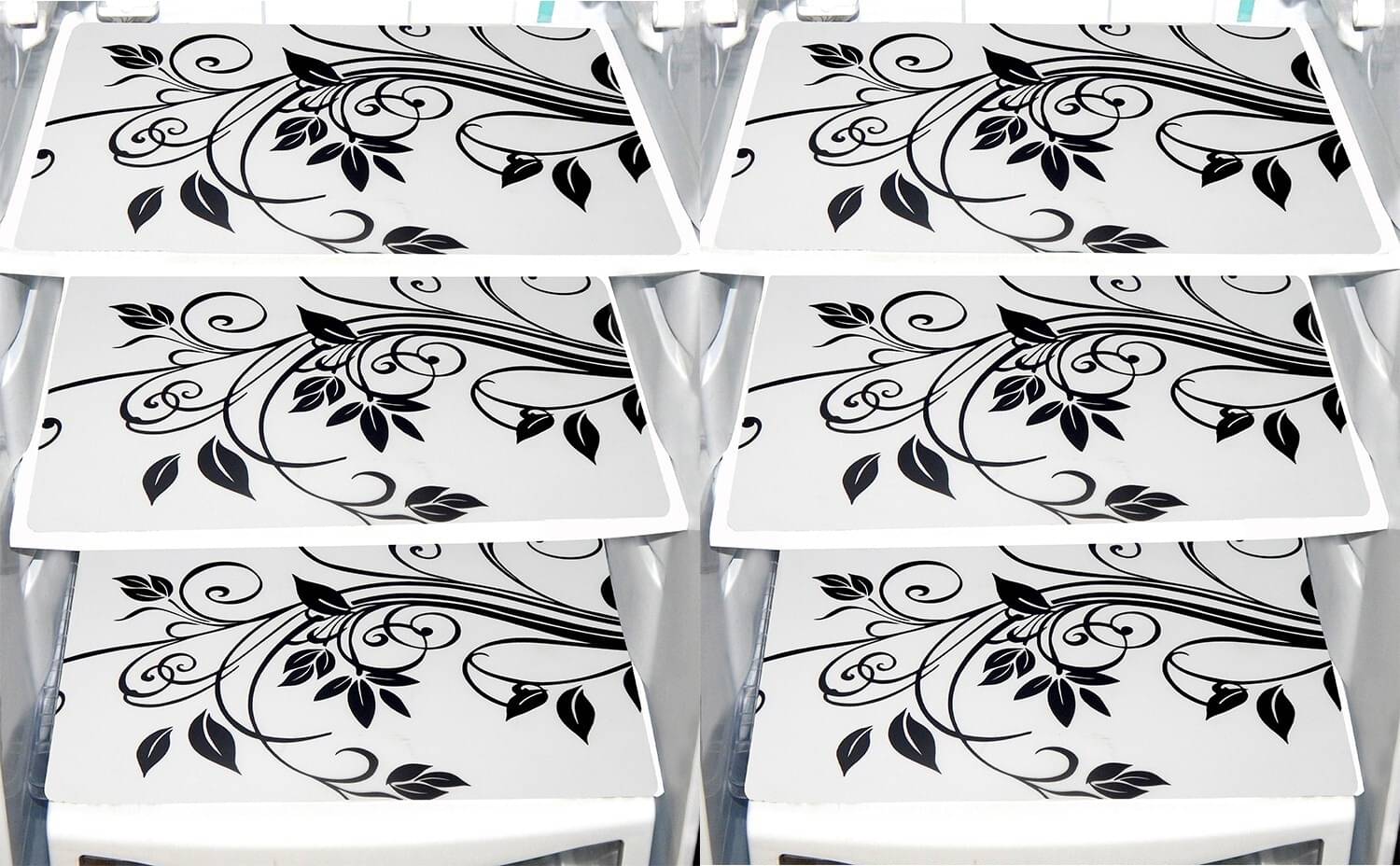     			DPA Collection PVC Abstract Printed Fridge Mats ( 44 29 ) Pack of 6 - Multicolor