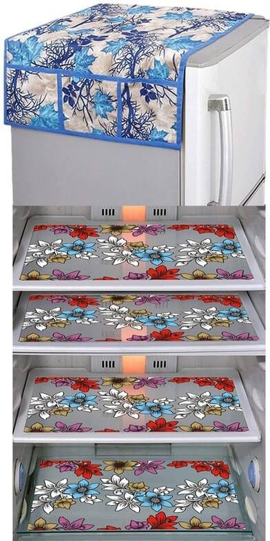 DPA Collection PVC Abstract Printed Fridge Covers ( 44 29 ) Pack of 1 - Blue DPA Collection PVC Abstract Printed Fridge Covers ( 44 29 ) Pack of 1 - Blue