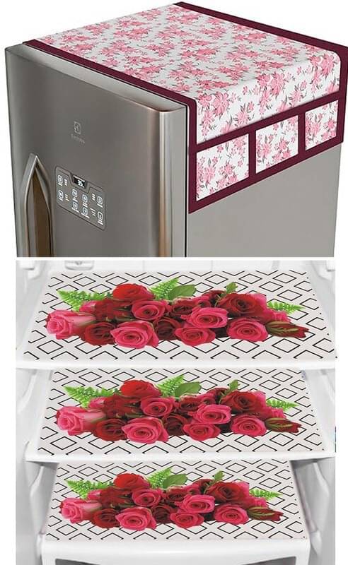 DPA Collection PVC Abstract Printed Fridge Covers ( 44 29 ) Pack of 1 - Maroon DPA Collection PVC Abstract Printed Fridge Covers ( 44 29 ) Pack of 1 - Maroon