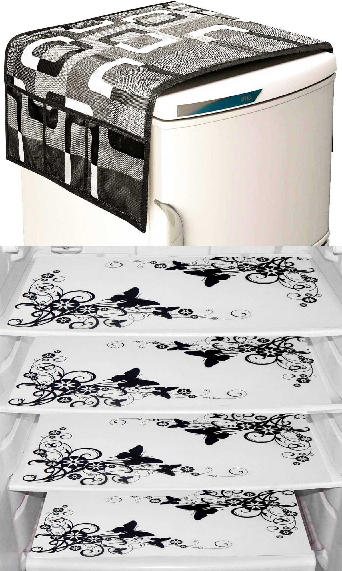     			DPA Collection PVC Abstract Printed Fridge Covers ( 44 29 ) Pack of 5 - Multicolor