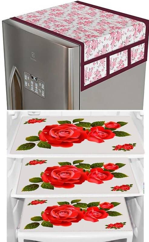 DPA Collection PVC Abstract Printed Fridge Covers ( 44 29 ) Pack of 1 - Red DPA Collection PVC Abstract Printed Fridge Covers ( 44 29 ) Pack of 1 - Red