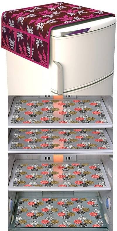     			DPA Collection PVC Abstract Printed Fridge Covers ( 44 29 ) Pack of 1 - Multicolor