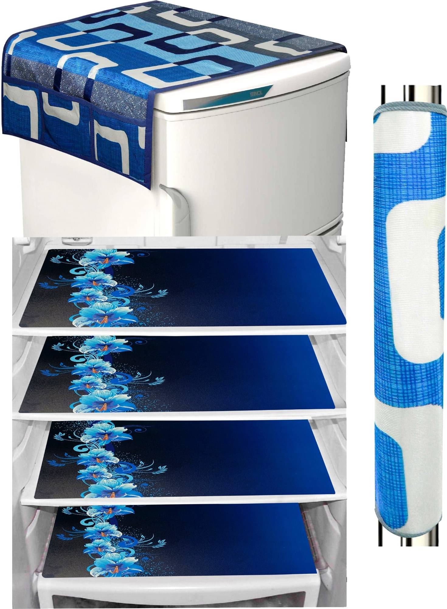 DPA Collection PVC Abstract Printed Fridge Mats ( 44 29 ) Pack of 6 - Blue DPA Collection PVC Abstract Printed Fridge Mats ( 44 29 ) Pack of 6 - Blue