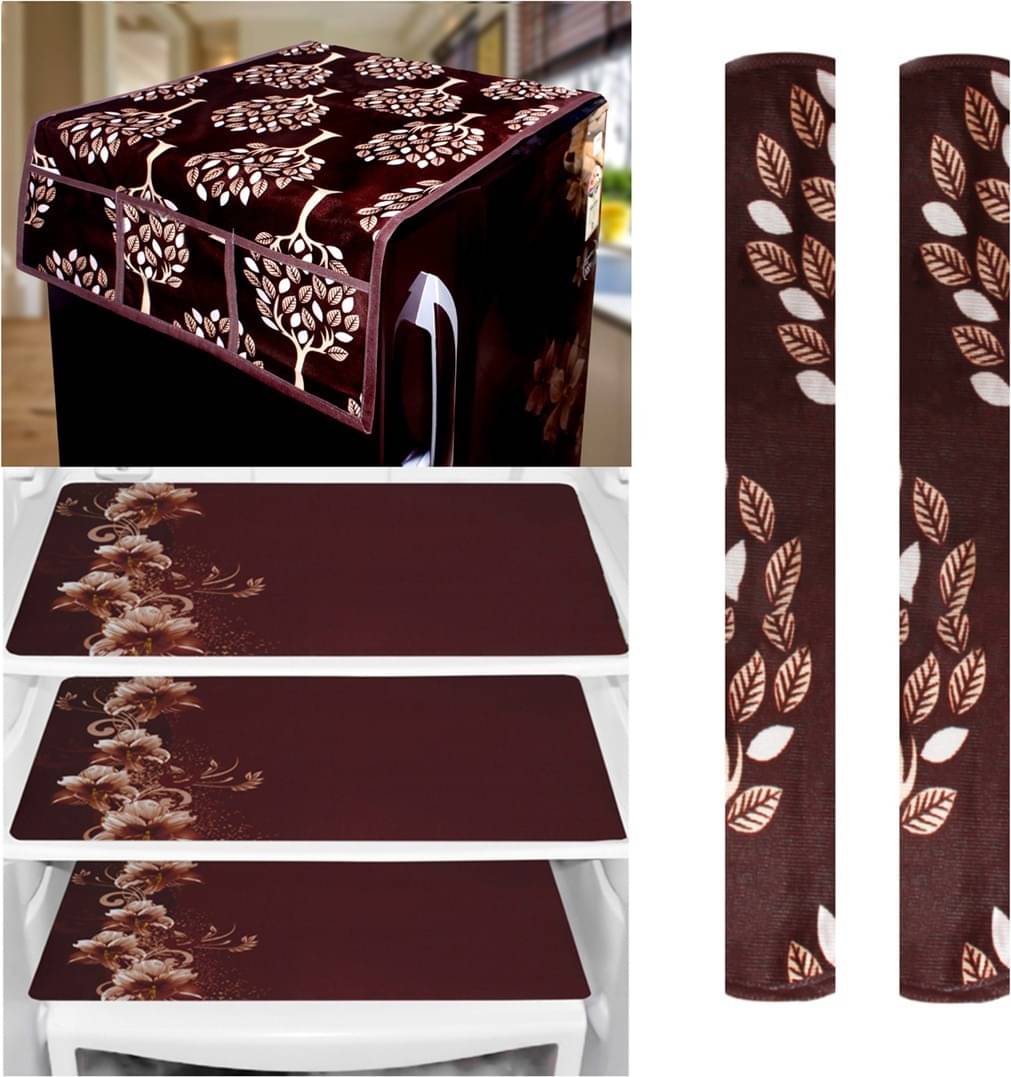 DPA Collection PVC Abstract Printed Fridge Covers ( 44 29 ) Pack of 1 - Brown DPA Collection PVC Abstract Printed Fridge Covers ( 44 29 ) Pack of 1 - Brown