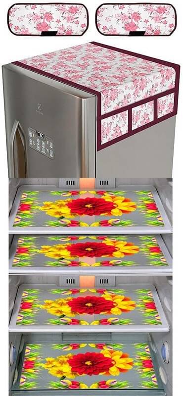     			DPA Collection PVC Abstract Printed Fridge Covers ( 44 29 ) Pack of 1 - Yellow