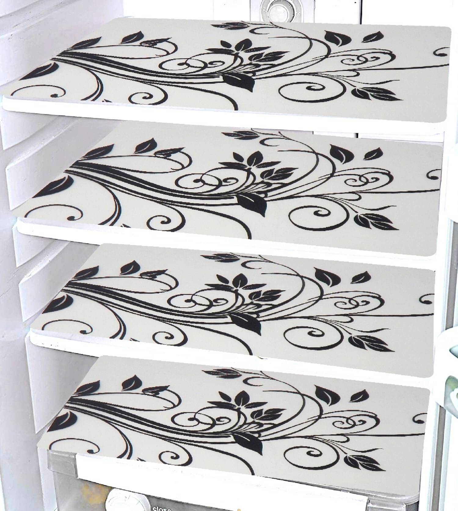     			DPA Collection PVC Abstract Printed Fridge Mats ( 44 29 ) Pack of 4 - Brown