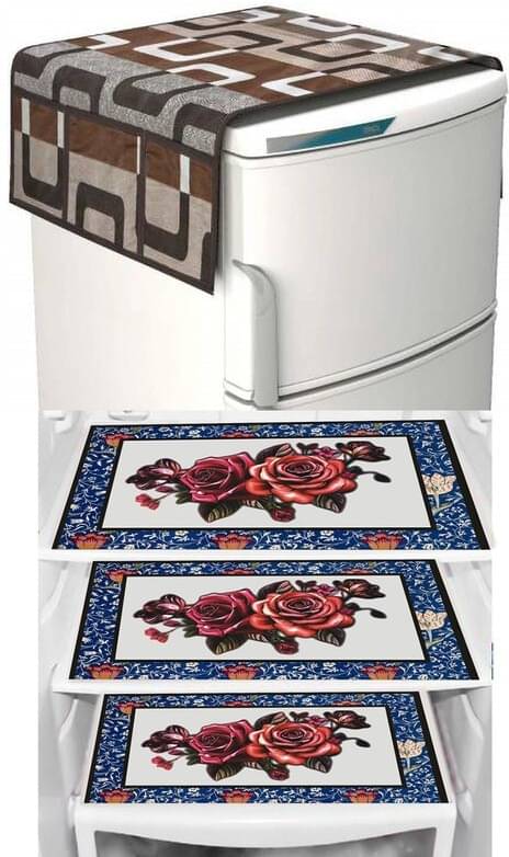     			DPA Collection PVC Abstract Printed Fridge Covers ( 44 29 ) Pack of 1 - Multicolor