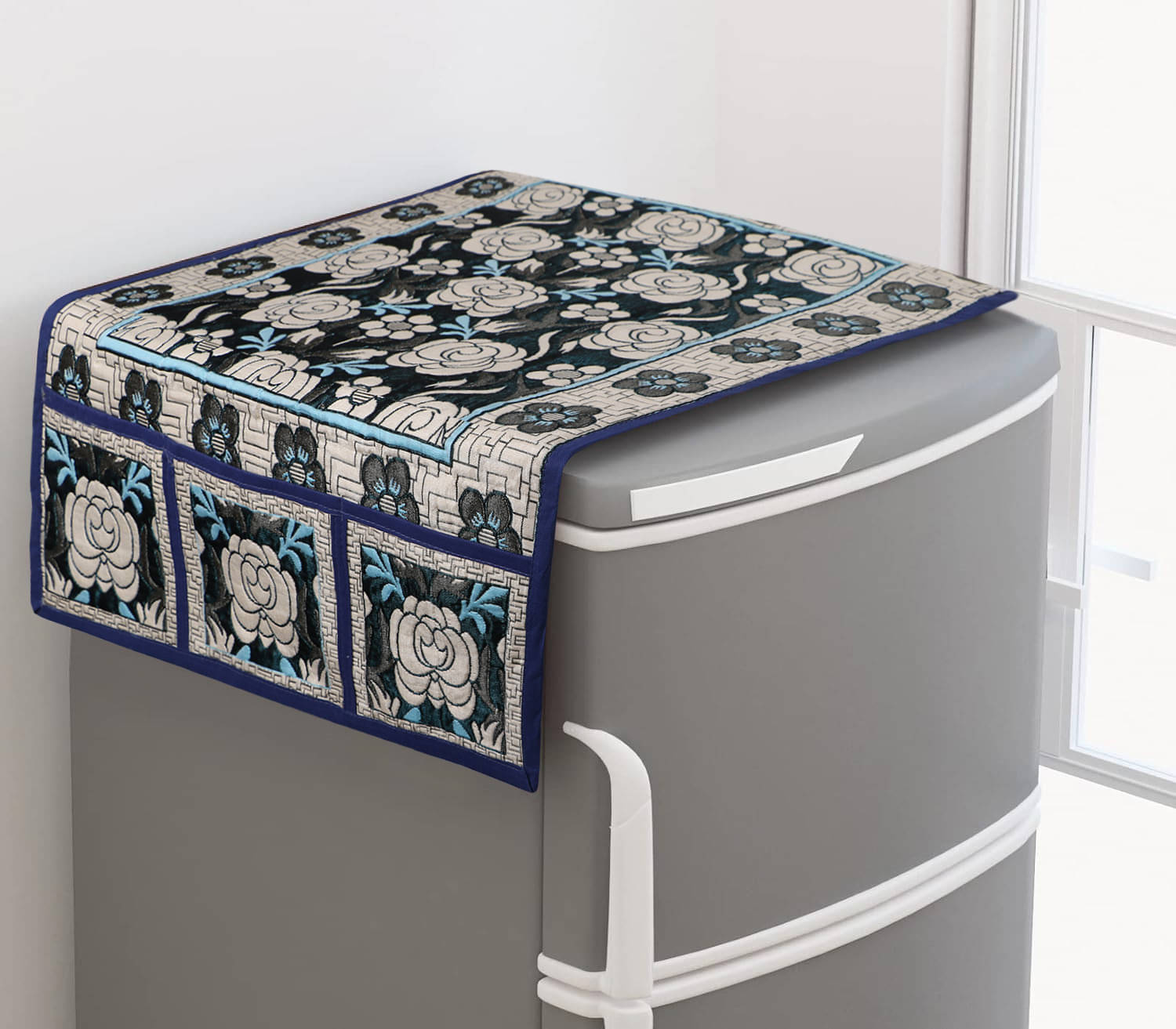DPA Collection Polyester Abstract Printed Fridge Covers ( 44 29 ) Pack of 1 - Blue DPA Collection Polyester Abstract Printed Fridge Covers ( 44 29 ) Pack of 1 - Blue
