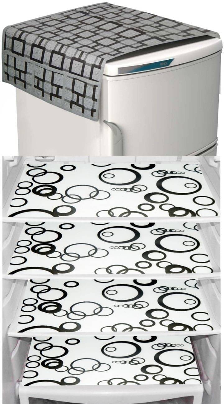 DPA Collection Polyester Abstract Printed Fridge Covers ( 44 29 ) Pack of 5 - Multicolor     			DPA Collection Polyester Abstract Printed Fridge Covers ( 44 29 ) Pack of 5 - Multicolor