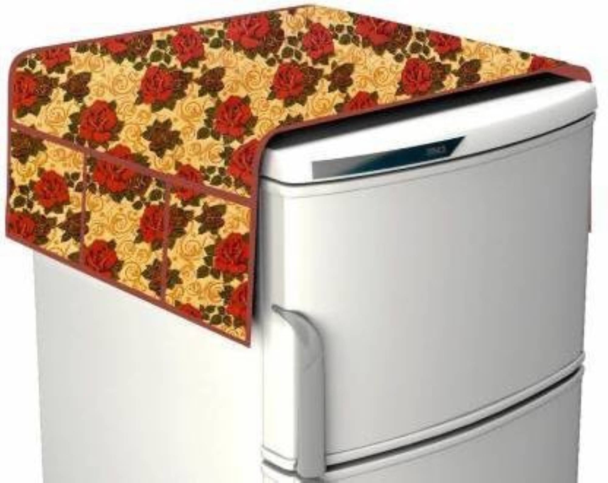     			DPA Collection Polyester Abstract Printed Fridge Covers ( 44 29 ) Pack of 1 - Yellow
