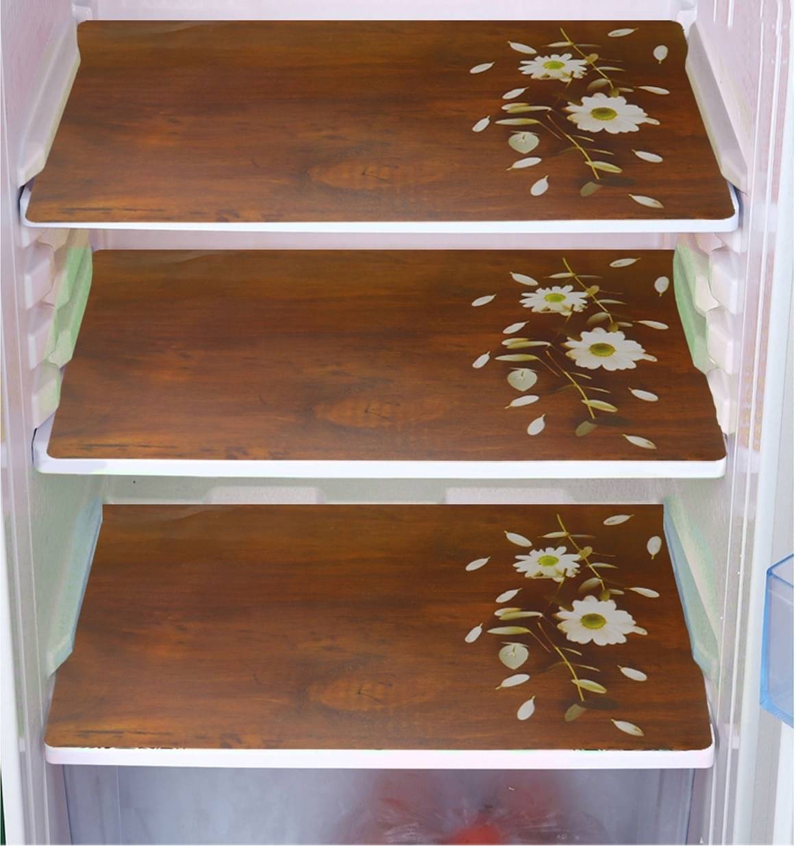     			DPA Collection Polyester Abstract Printed Fridge Mats ( 44 29 ) Pack of 3 - Brown