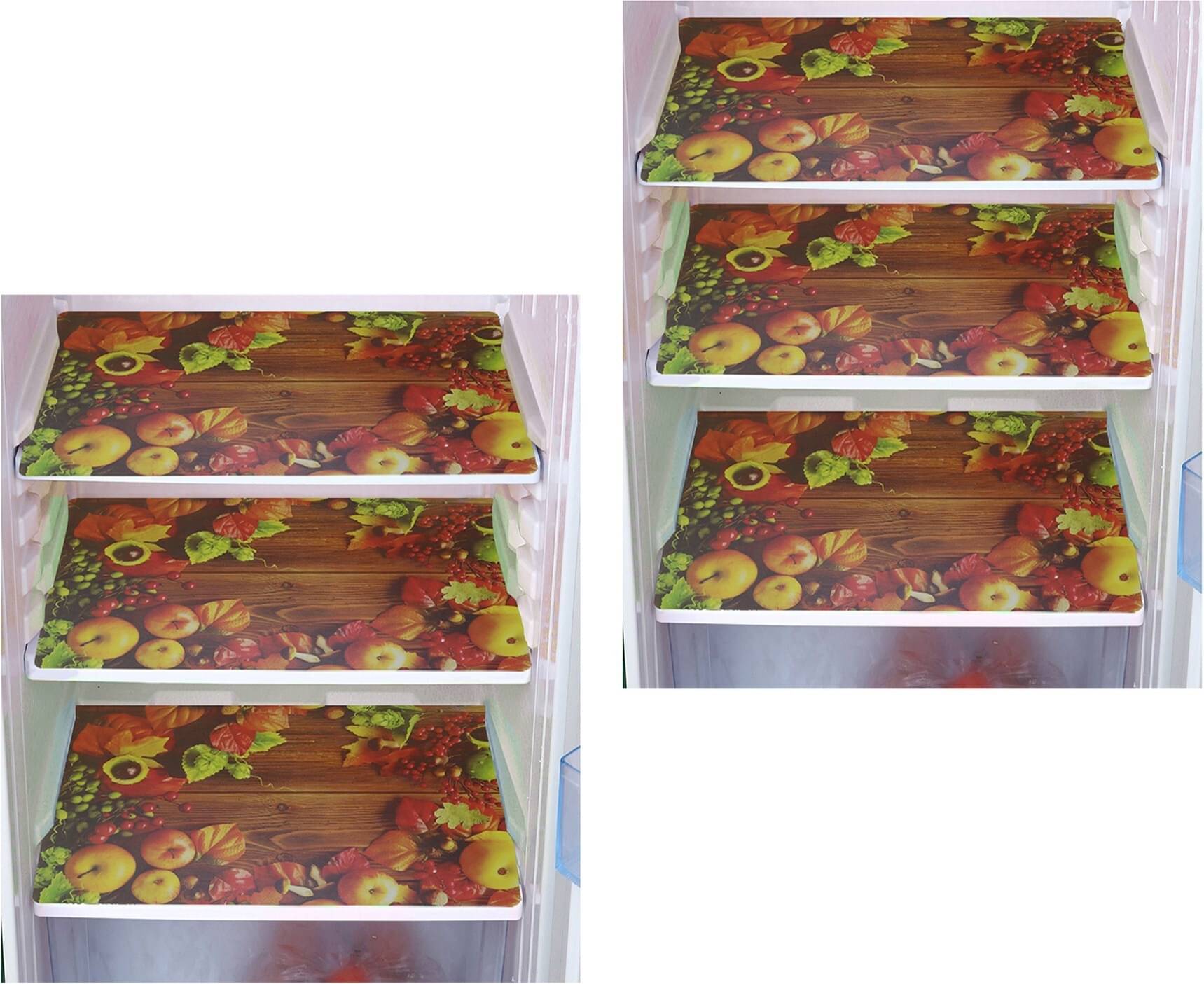     			DPA Collection Polyester Abstract Printed Fridge Mats ( 44 29 ) Pack of 6 - Brown