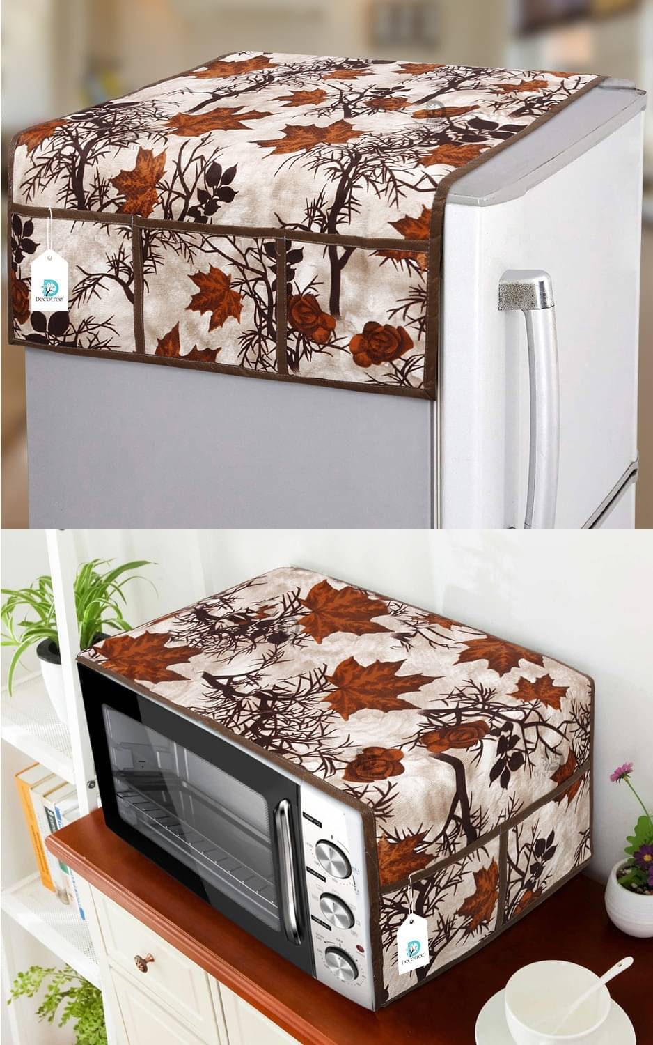 DPA Collection Polyester Abstract Printed Fridge Covers ( 44 29 ) Pack of 2 - Brown DPA Collection Polyester Abstract Printed Fridge Covers ( 44 29 ) Pack of 2 - Brown