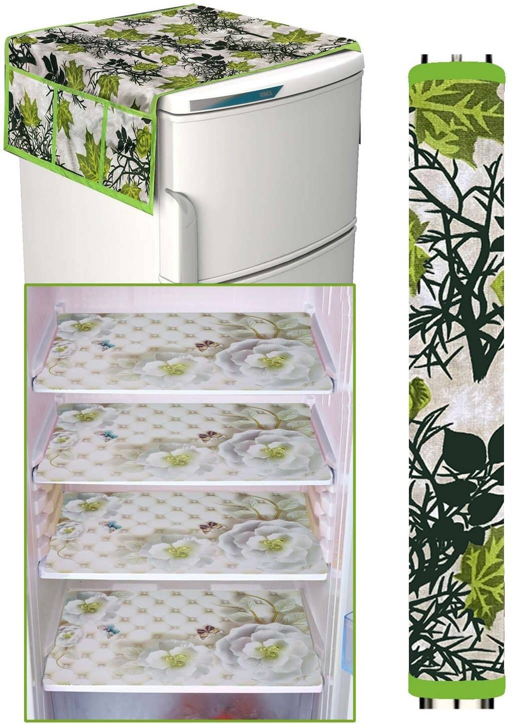 DPA Collection Polyester Abstract Printed Fridge Covers ( 44 29 ) Pack of 1 - Green DPA Collection Polyester Abstract Printed Fridge Covers ( 44 29 ) Pack of 1 - Green