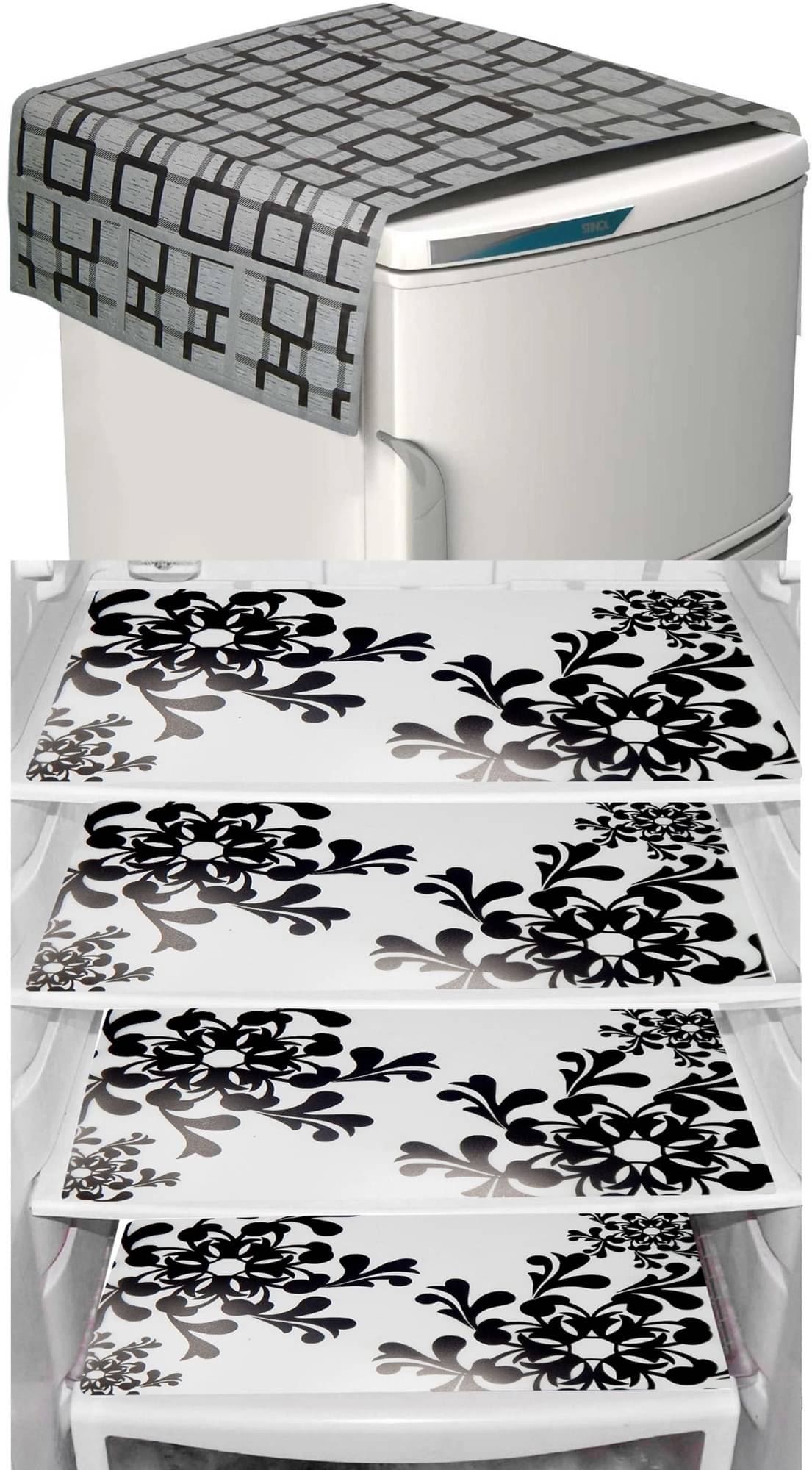     			DPA Collection Polyester Abstract Printed Fridge Covers ( 44 29 ) Pack of 5 - Multicolor