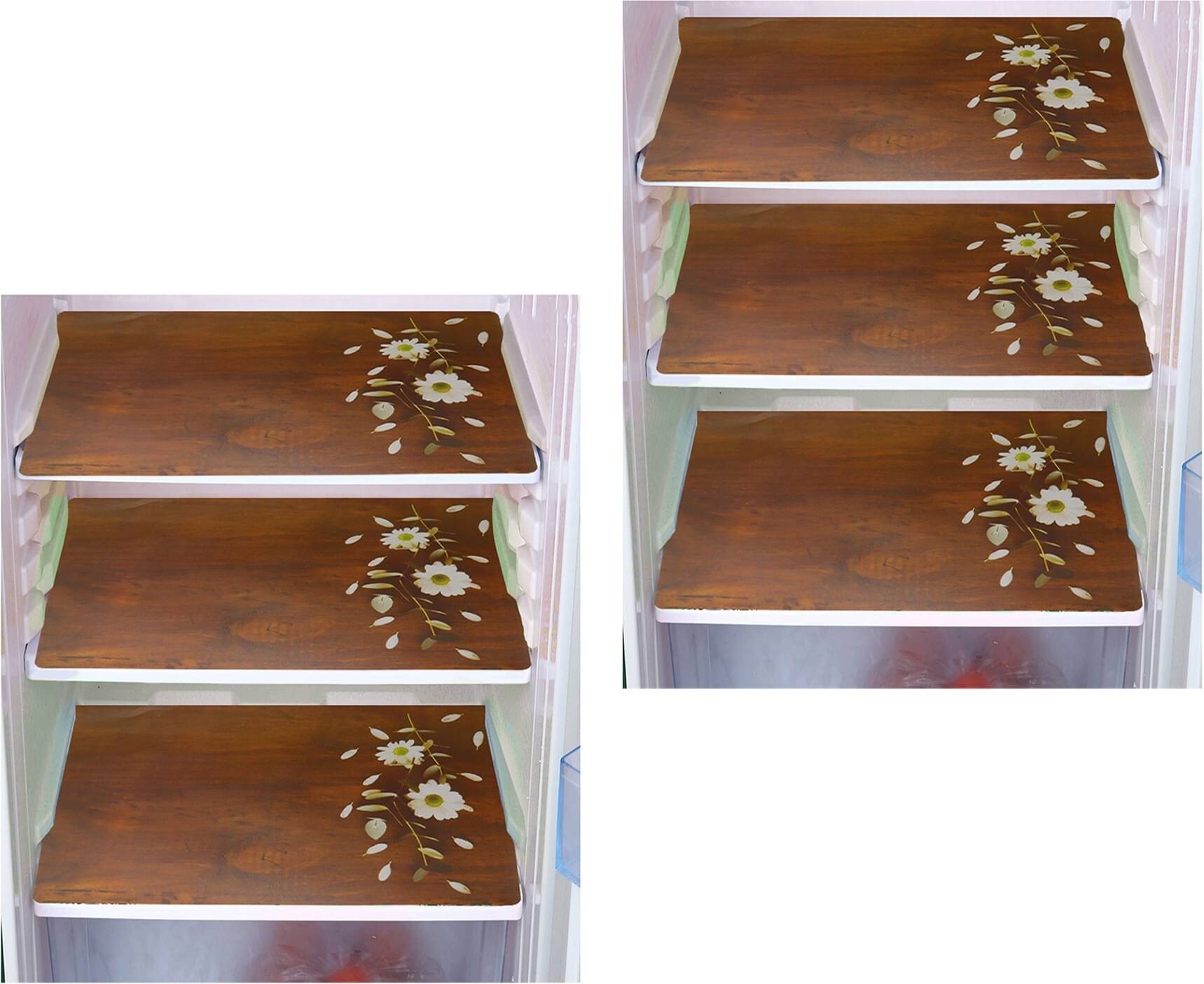     			DPA Collection Polyester Abstract Printed Fridge Mats ( 44 29 ) Pack of 6 - Brown