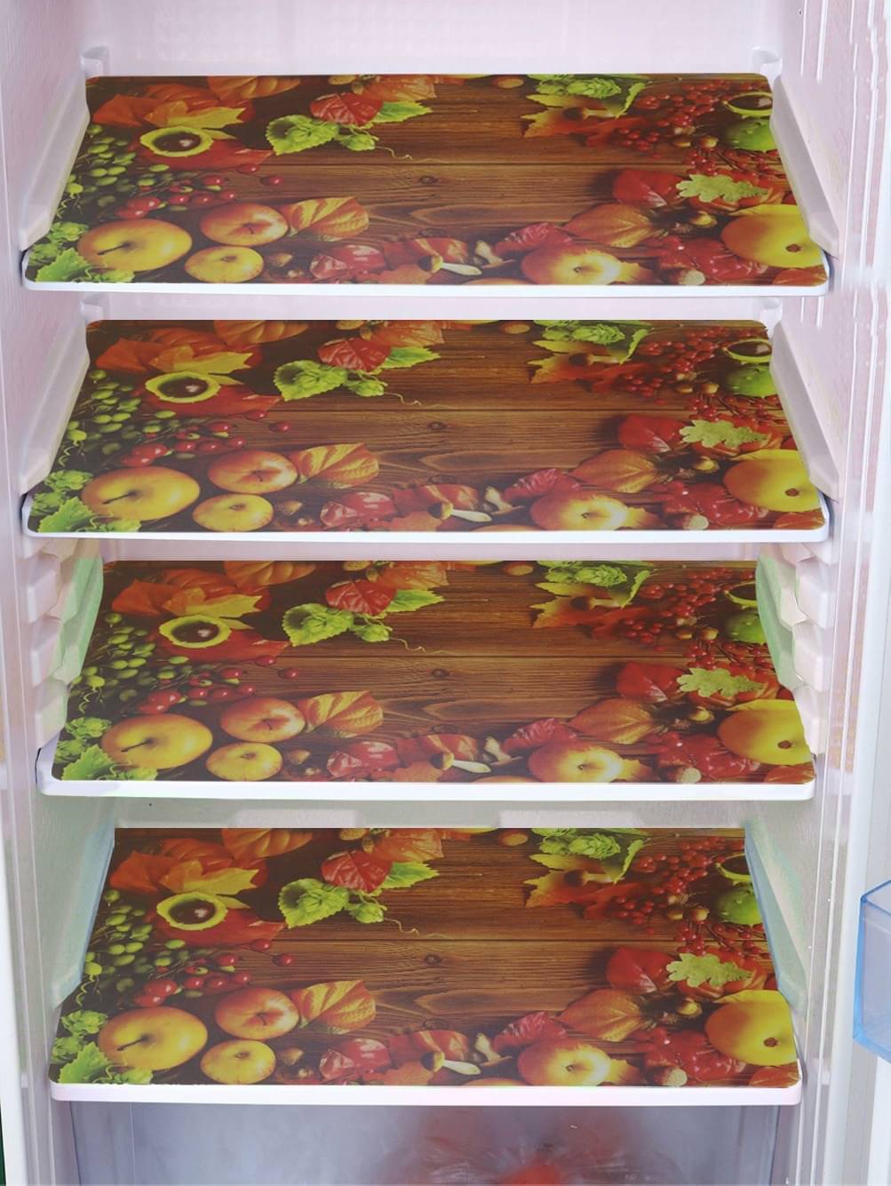     			DPA Collection Polyester Abstract Printed Fridge Mats ( 44 29 ) Pack of 4 - Brown