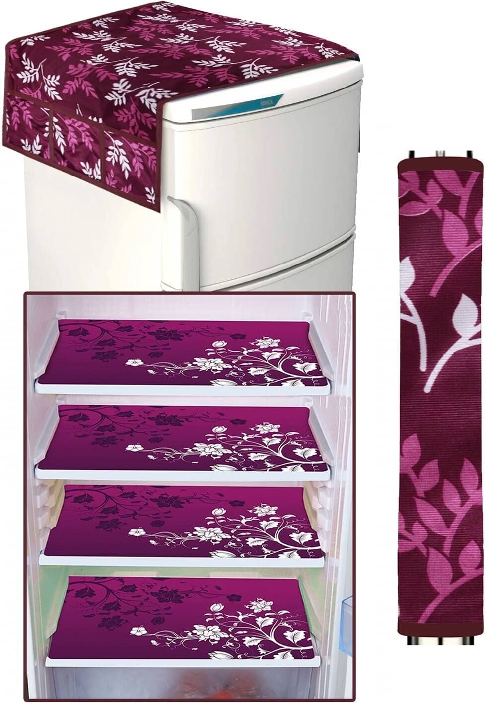 DPA Collection Polyester Abstract Printed Fridge Covers ( 44 29 ) Pack of 6 - Purple DPA Collection Polyester Abstract Printed Fridge Covers ( 44 29 ) Pack of 6 - Purple