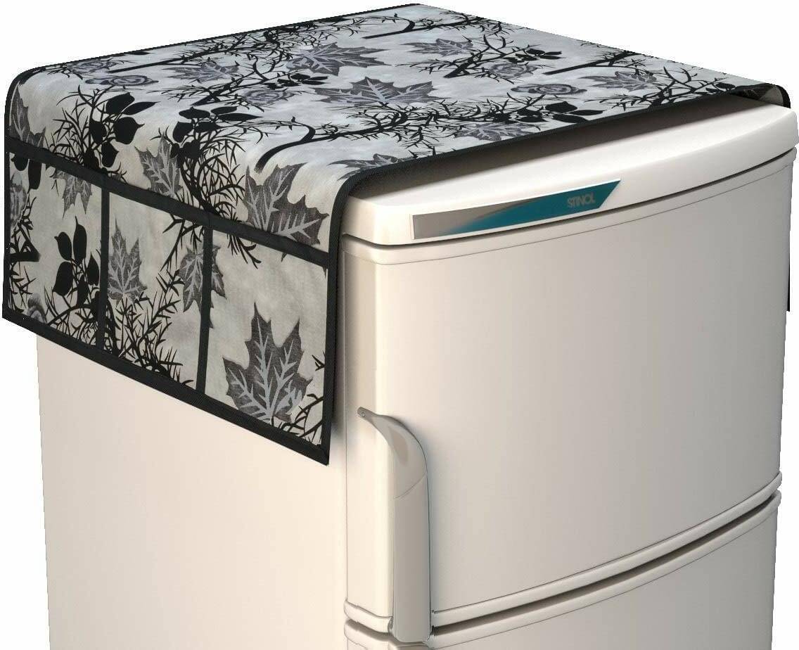 DPA Collection Polyester Abstract Printed Fridge Covers ( 44 29 ) Pack of 1 - Black     			DPA Collection Polyester Abstract Printed Fridge Covers ( 44 29 ) Pack of 1 - Black