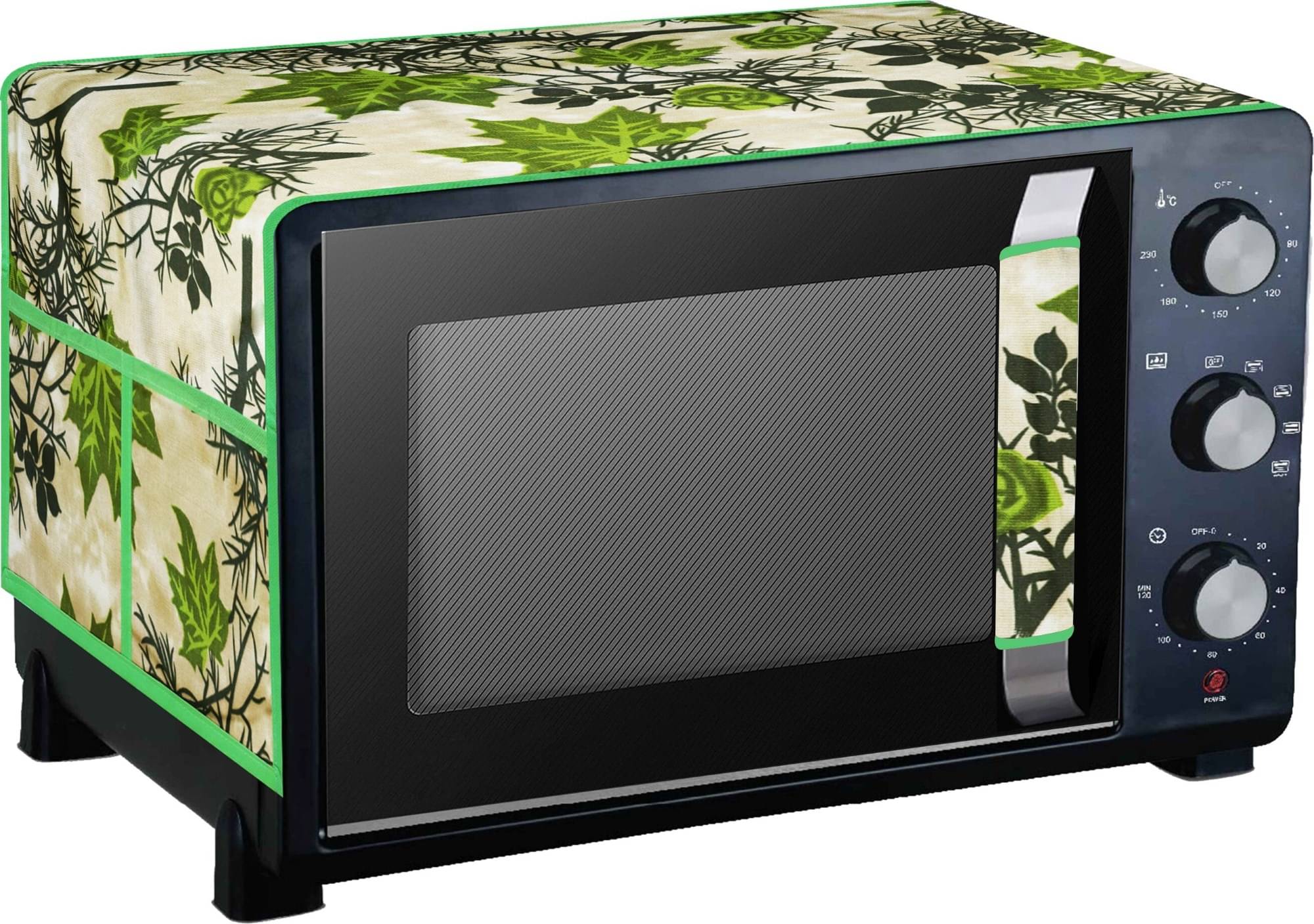     			DPA Collection Set of 2 PVC Green Microwave Oven Cover -