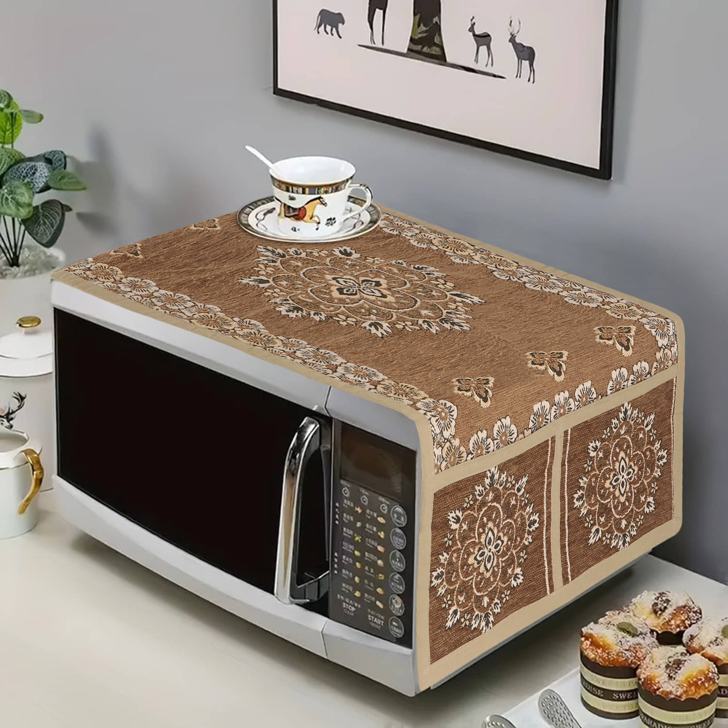     			DPA Collection Single Others Brown Microwave Oven Cover -