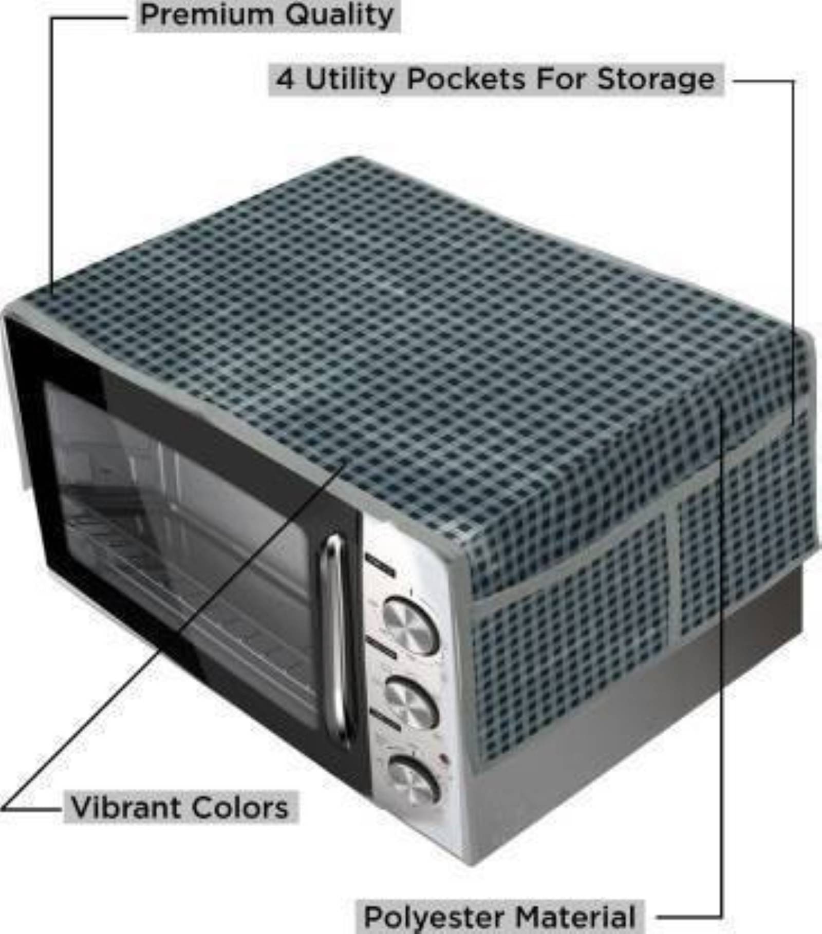     			DPA Collection Single Polyester Gray Microwave Oven Cover -