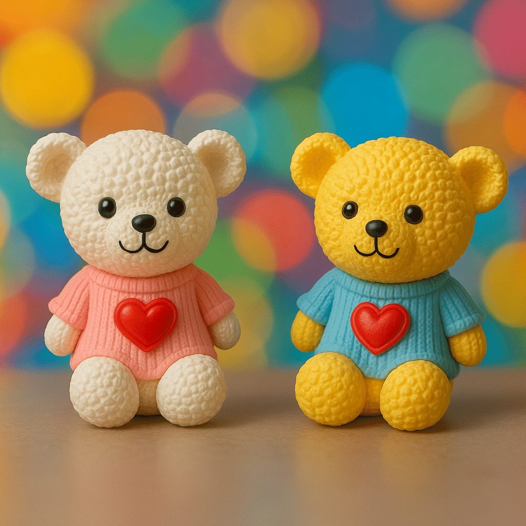 Exopick Set Of 2 White & Blue Teddy Miniature Exopick Set Of 2 White & Blue Teddy Miniature