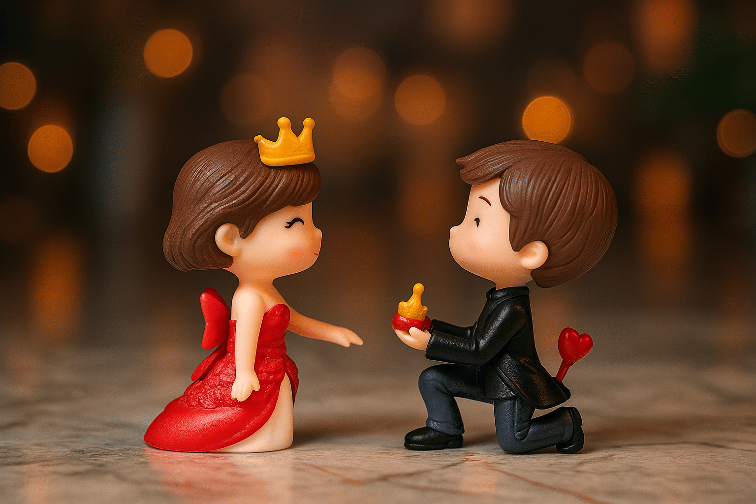 Exopick Multicolor Resin Couple Figurine