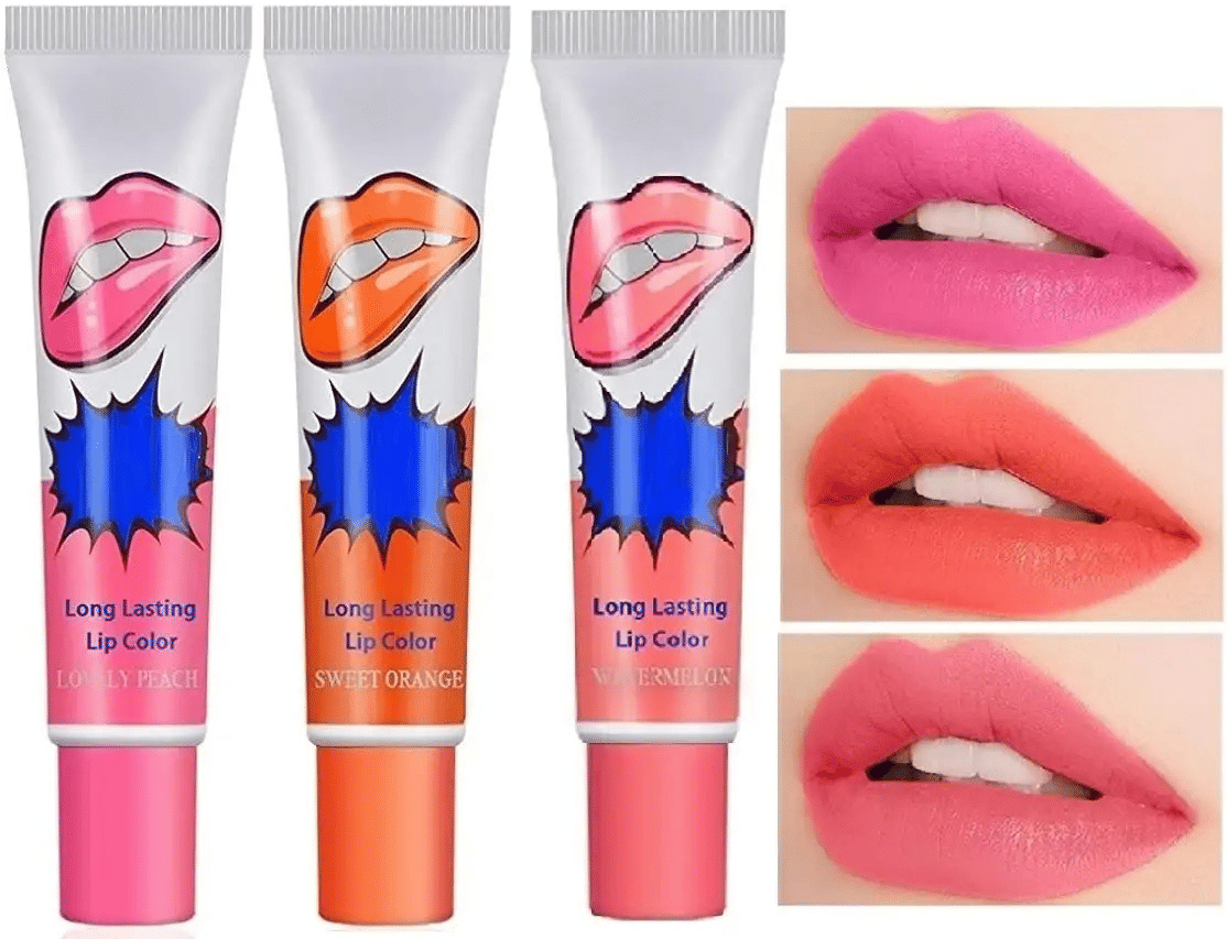     			Generic Multi Glossy Waterproof Stain Lipstick ( Pack of 3 )