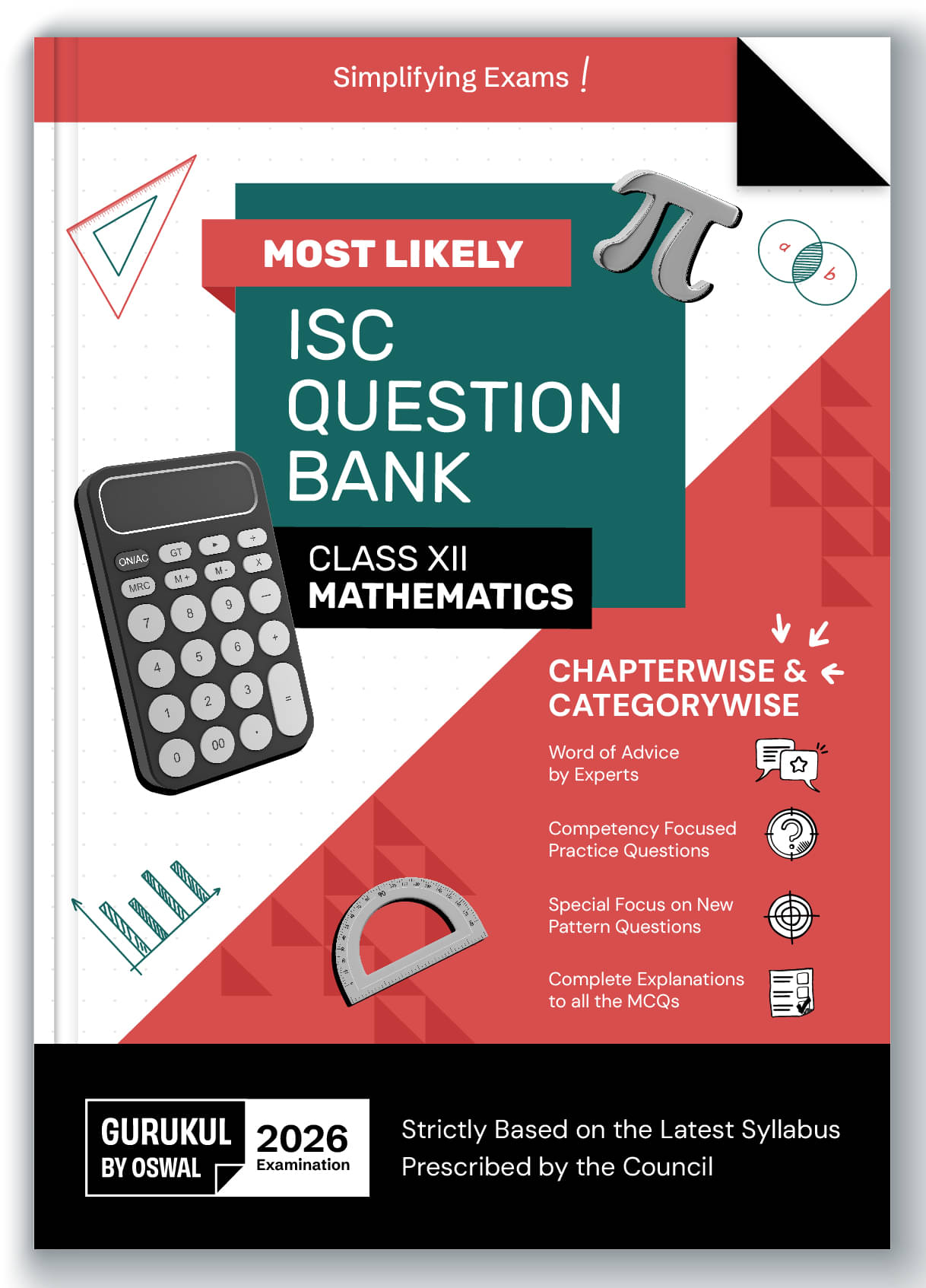 Gurukul By Oswal Maths Most Likely Question Bank for ISC Class 12 Exam 2026 - Categorywise & Chapterwise, Competency Focused Practice Qs, New Pattern Gurukul By Oswal Maths Most Likely Question Bank for ISC Class 12 Exam 2026 - Categorywise & Chapterwise, Competency Focused Practice Qs, New Pattern